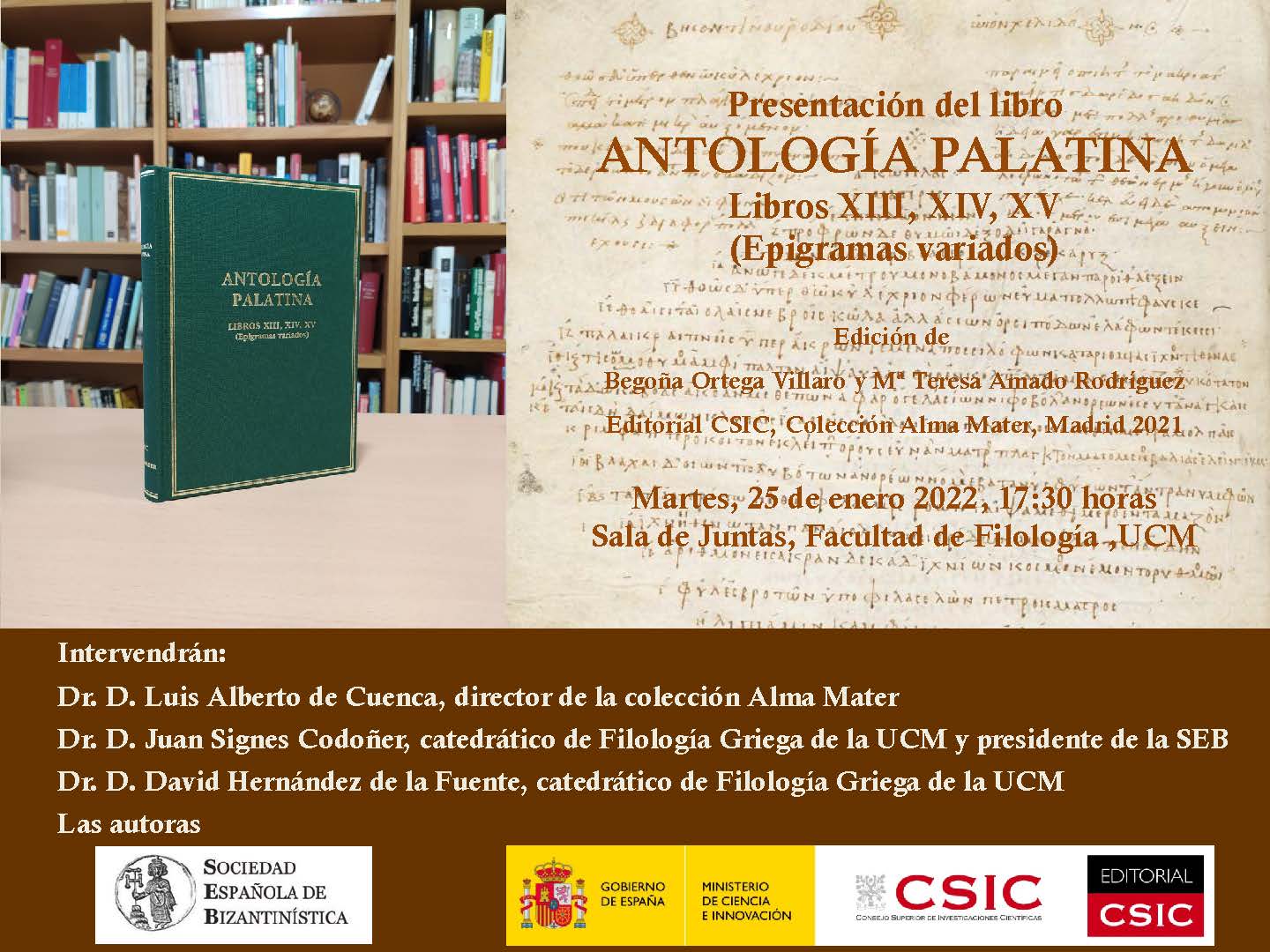 libros XIII, XIV y XV de la Antología Palatina